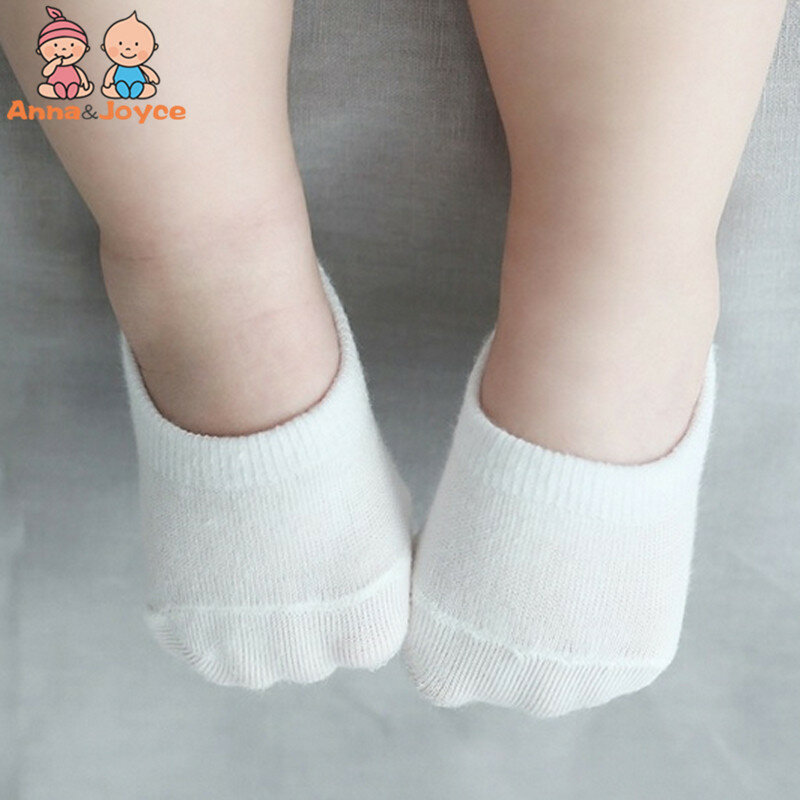 Meias invisíveis para crianças, meias de bebê antiderrapante, meia de algodão para menina e menino, moda