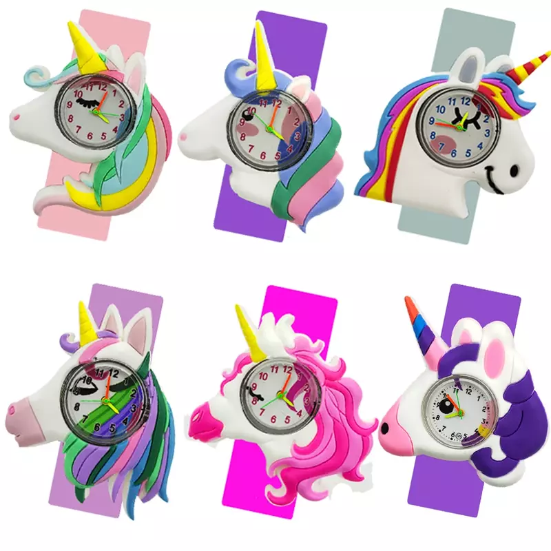Heißer Verkauf Einhorn Uhr Kinder Uhr Baby Weihnachten Geschenke Pony Uhr Kinder Slap Handgelenk Uhren Mädchen Jungen Uhr Geburtstag Präsentieren