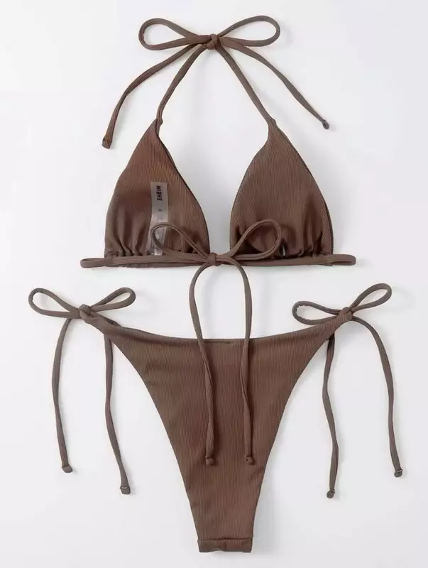 2023 nowa moda damska seksowna trzypunktowy dwuczęściowe stroje kąpielowe wygodne i oddychające Bikini poliestrowe