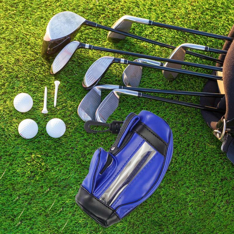Waterproof PU Golf Pouch Bag with Zipper Closure, Mini Golf Ball Bag, Portable Storage for Boys