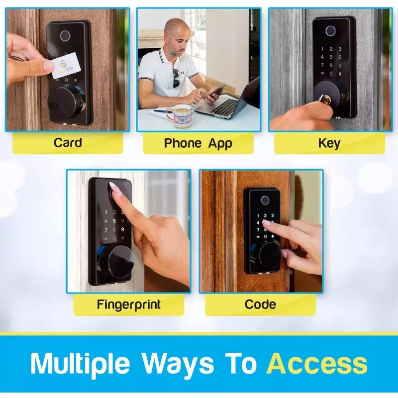 Lockstar®Serratura intelligente della porta-catenaccio senza chiave-metodi di ingresso multipli-app-fingerprint Touch ID-codice tastiera