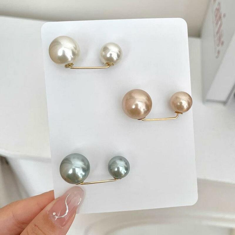3PCS Tighten Waist Buckle Alloy Brooches Pins Clip Faux Pearl Adjustable Pin Buttons Skirts Jeans Buttons Clothing Accessories