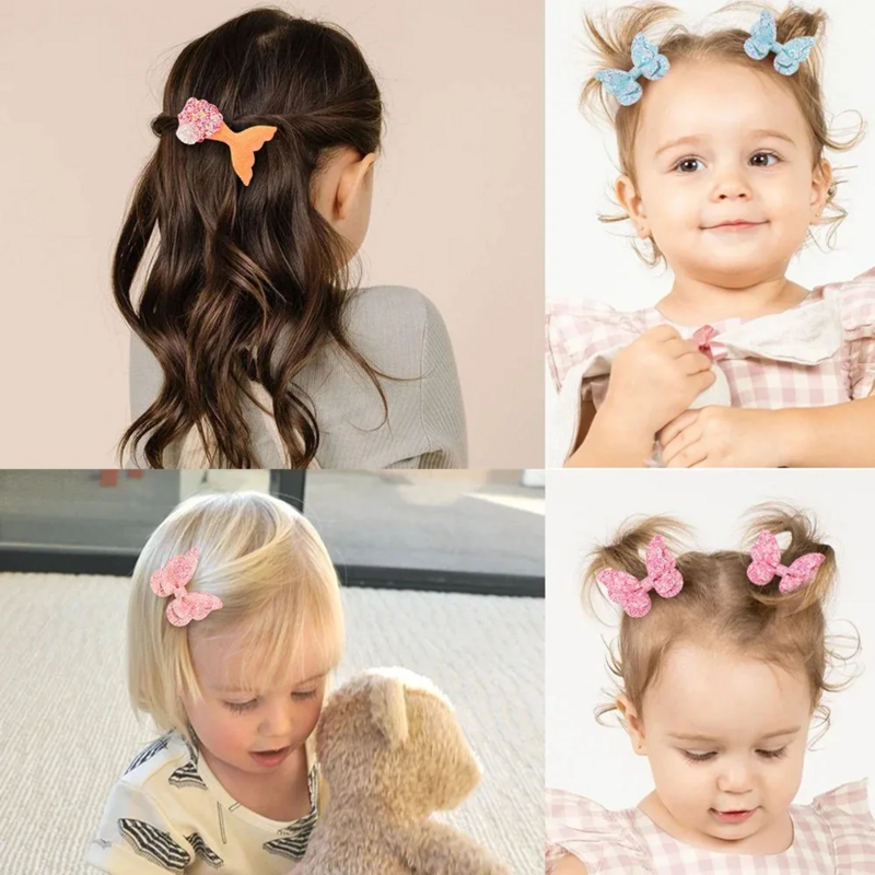 Fresh Hair Clip Set para crianças, Flower Print, Sweet Butterfly Hairpins, BB Hair Bangs Clips, Girl Accessories, Headwear para crianças