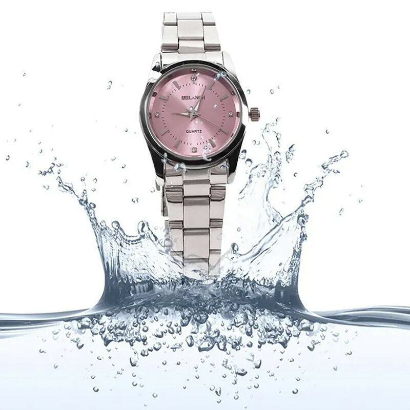 Relógio de quartzo feminino impermeável, Relógio de casal de luxo, Relógio de mão estudantil feminino