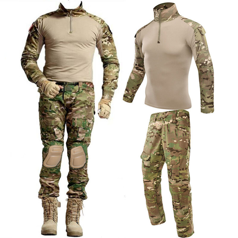 ชุดทหารยุทธวิธีชุดเสื้ออัดลมชุดฝึกลายพรางเสื้อล่าสัตว์ชุดเพนท์บอลกางเกงทหารสำหรับผู้ชาย