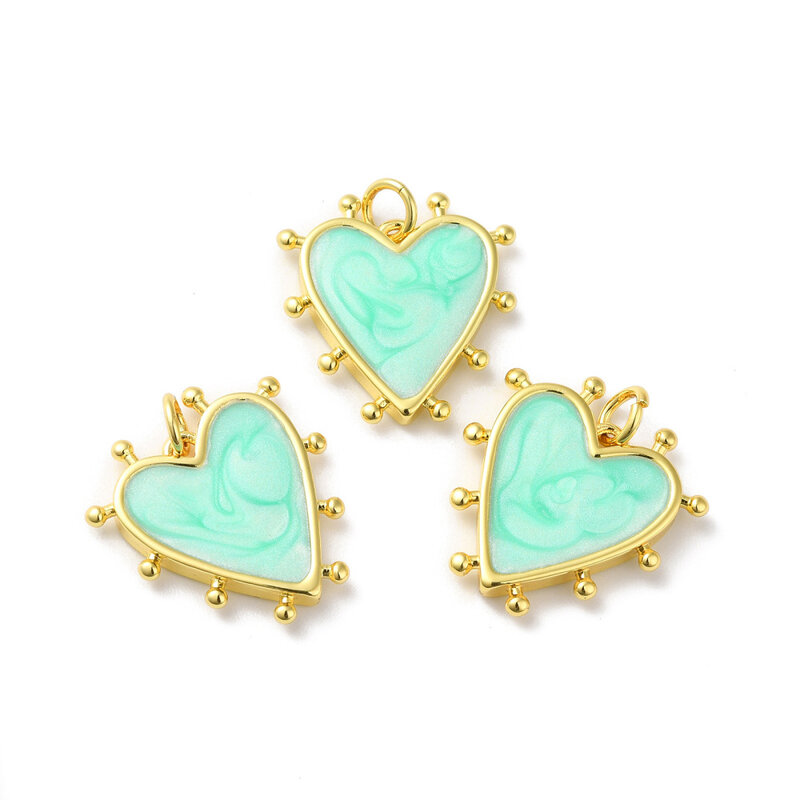20 pezzi pendenti con ciondoli a forma di cuore smaltato in ottone per la creazione di gioielli collana con bracciale fai da te orecchino accessori per decorazioni artigianali 19x18x3mm