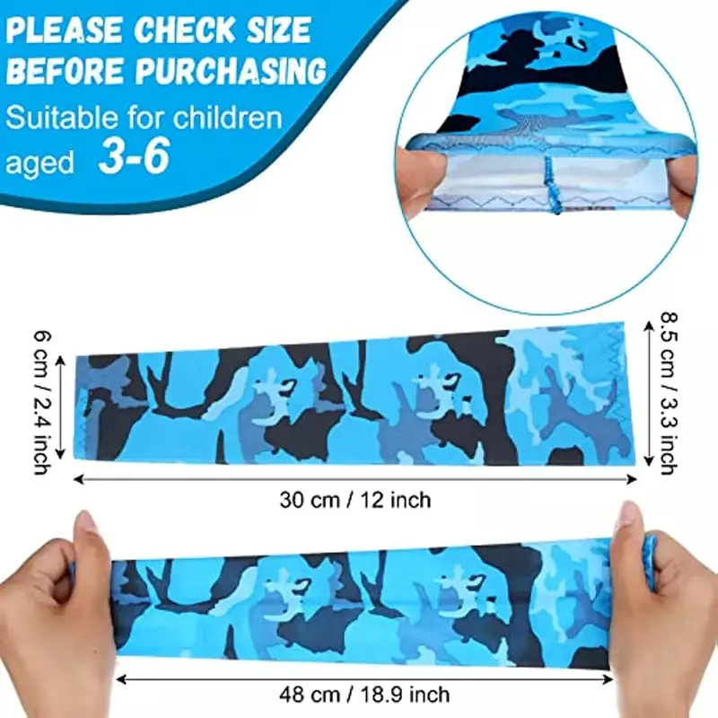 1 para rękawów ochronnych UV Chłodzący mankiet dziecięcy Sport 5-12 lat Dziewczęta Chłopcy Elastyczny mankiet lodowy Kolarstwo Ocieplacz na ramię
