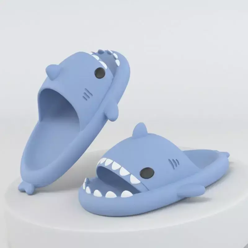 Zapatillas Unisex de tiburón para mujer, chanclas antideslizantes para casa, de Color sólido, para exteriores y interiores