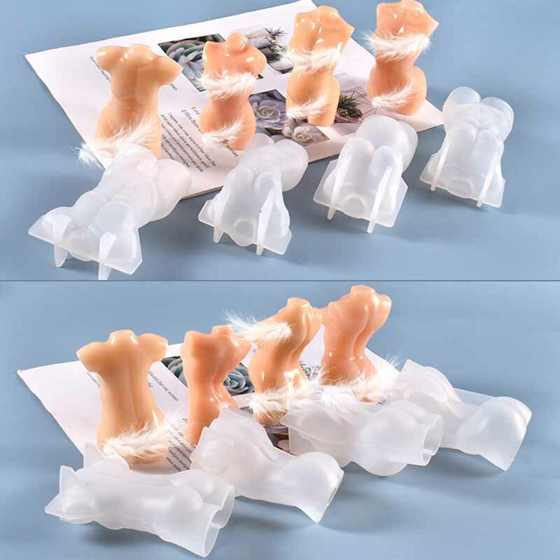 Plump Woman Bady Shape Candle Mold Toys for DIY Handmade Mold Male Body Woman Soap Plaster Resin Silicone Mould Home Decor