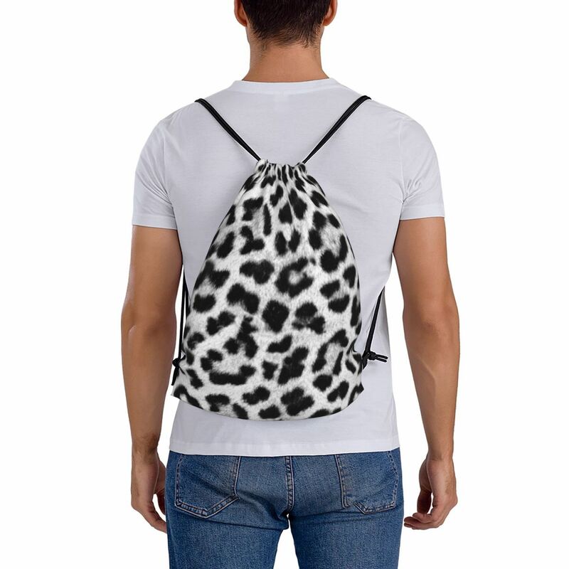 Рюкзаки с леопардовым принтом, Модные Портативные Сумки на шнурке, спортивная сумка с карманами для книг, для путешествий, школы