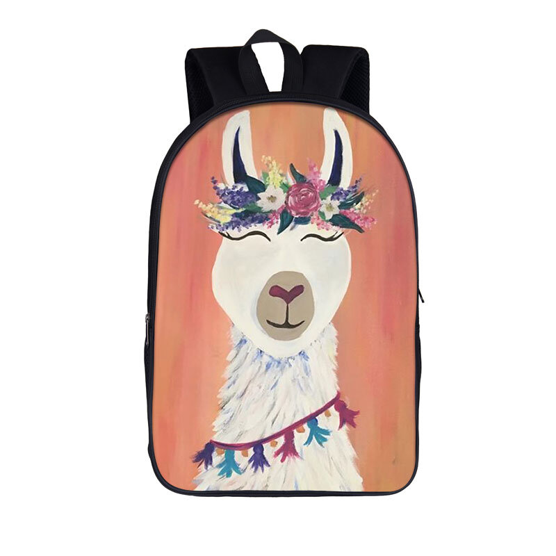 Engraçado Llama Alpaca Mochila para Adolescente, Bolsa para laptop para crianças, Mochilas escolares para crianças, Mochilas escolares para meninos e meninas