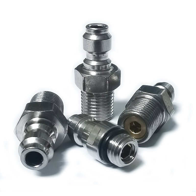 Válvula de retenção de aço inoxidável, Quick Plug Connector, Fill Nipple Adapter, 1 Way, M8 * 1, M10 * 1 1/8npt, 1/8BSPP, 8mm, novo