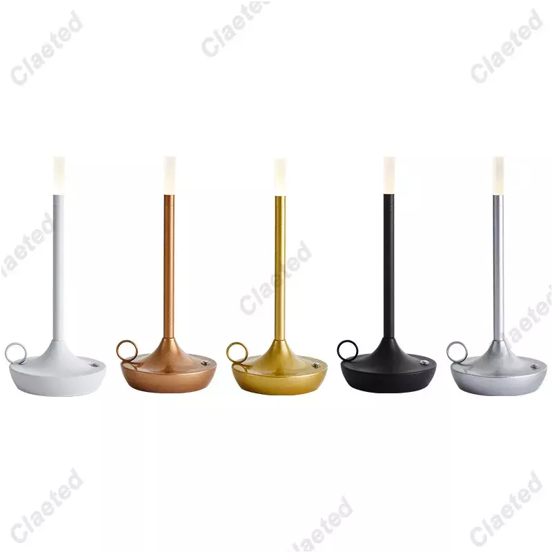 Nordic Table Lampe pour Chambre Rechargeable Sans Fil Tactile Contrôle Camping Bougie Créative Rechargeable USB-C oral et Bureau Lampe