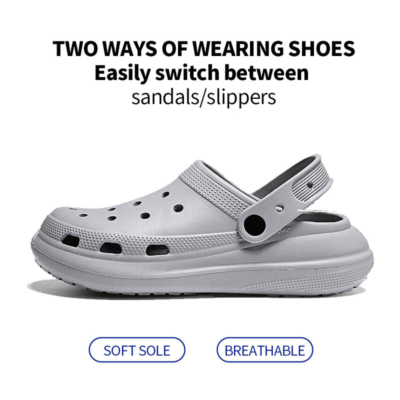 Estate nuovi sandali stampati da uomo scarpe con foro pantofole da spiaggia antiscivolo scarpe da uomo pantofole da esterno zoccoli pantofole da uomo