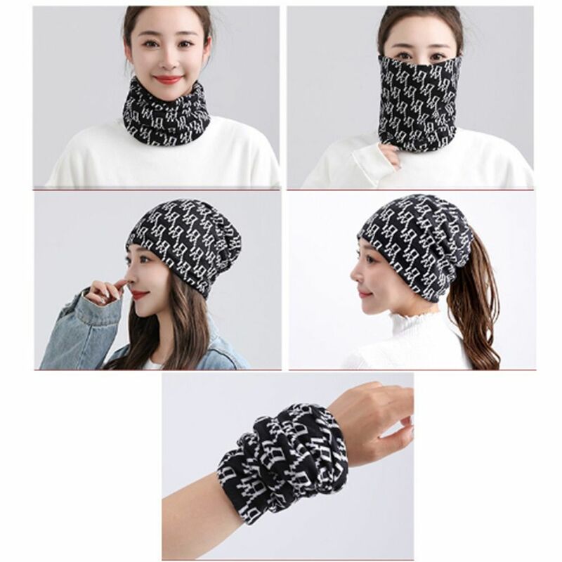 Sciarpa stampata da donna multiuso nuovo Casual autunno inverno maschera per il viso calda protezione per il collo moda foulard magico
