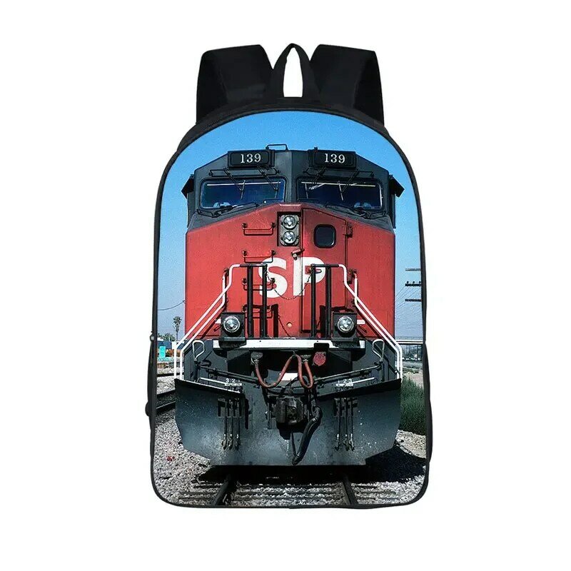 Retro Steam Train Locomotive Pattern Backpack for Children Teenager School Bags Men Rucksack Travel Student Book Bags Gift
