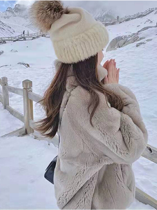 Cappotti da donna in soffice pelliccia sintetica con cerniera manica lunga cappotto femminile solido 2023 inverno elegante moda caldo colletto alla coreana cappotti da donna