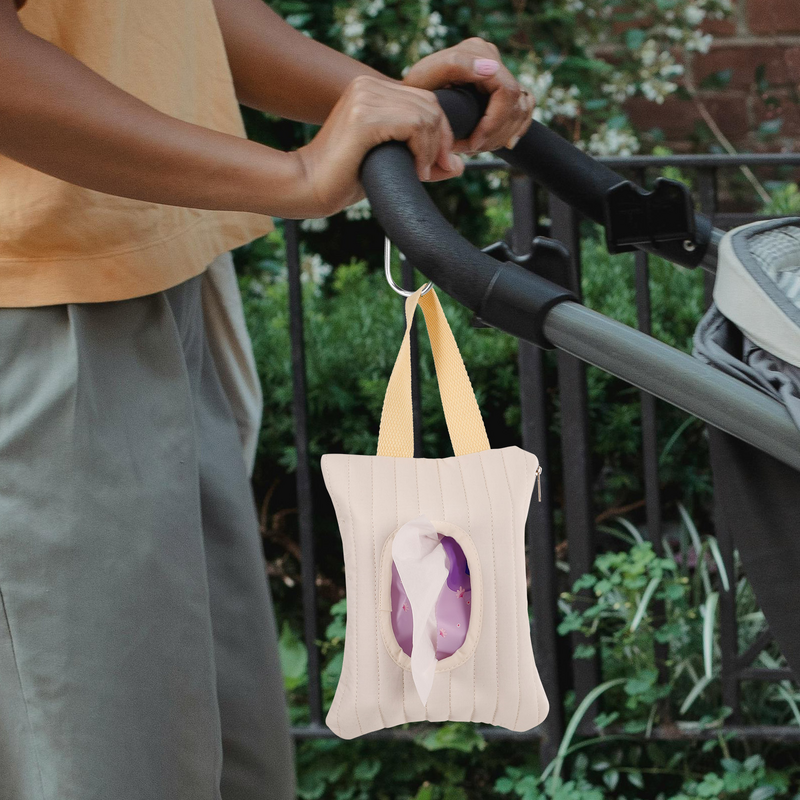 Convenient Tissue Box Case of Baby Wipes Stroller Organizer Hanging Bag Plastic Storage