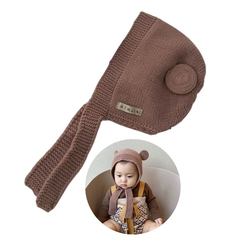 Bonnet Cap Warme Mütze Ohrenklappen Gehörschutz Mütze Beanie Cap für Kleinkind Kind QX2D
