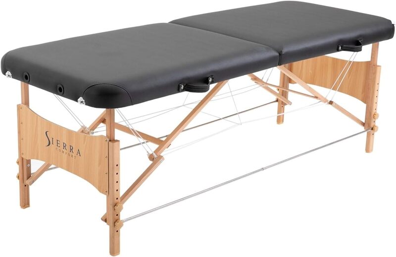 Mesa massagista portátil, básica, preta