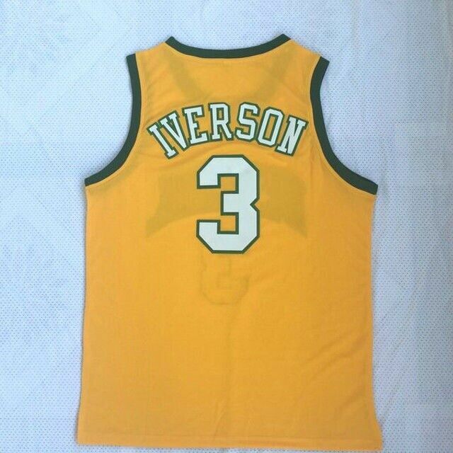 Iverson bethel High School เสื้อยืดบาสเก็ตบอลเย็บแนววินเทจสำหรับบุรุษอันดับ3 JERSEY Basket