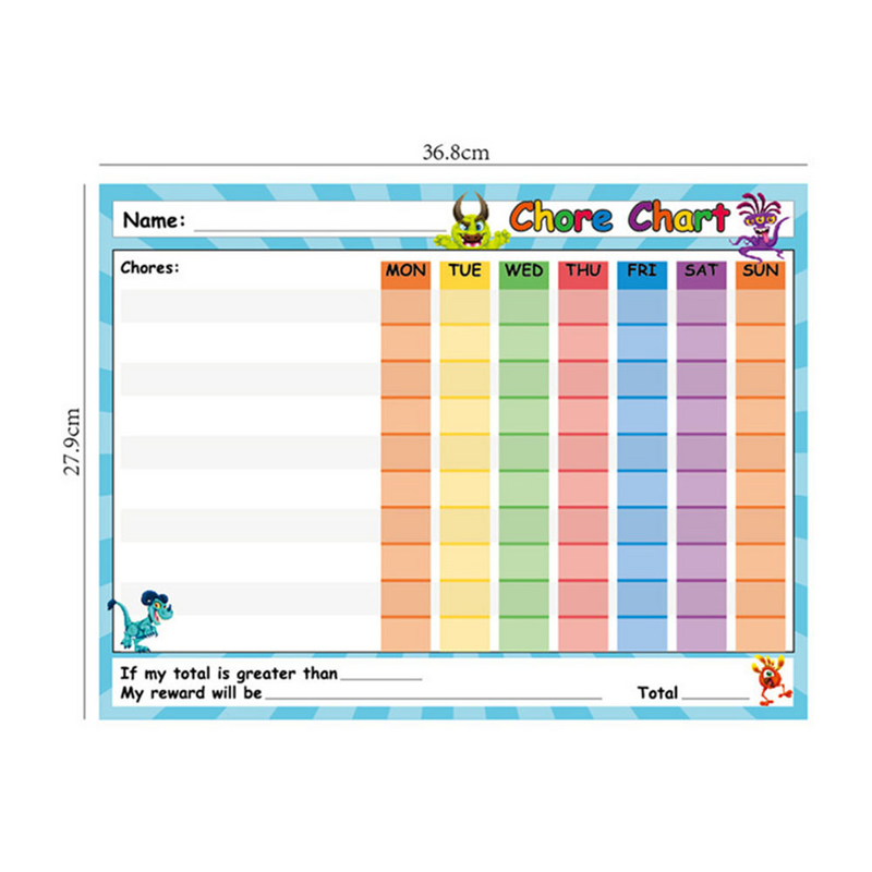 Supvox Magnetic Sticker Chore Chart Dry Erase Reward Chart Responsibility Chart Self-Adhesive Potty Chart Home Classroom