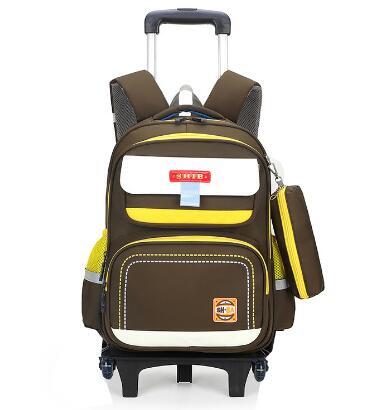 Школьный рюкзак на колесиках для мальчиков и девочек, ранцевый рюкзак для детей с ручкой и колесиками