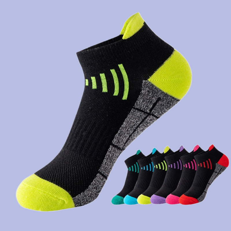 6 Pairs Sports Socks Women's Socks Outdoor Cycling Basketball Socks Men's Socks Black Low-Top Shallow Running Socks