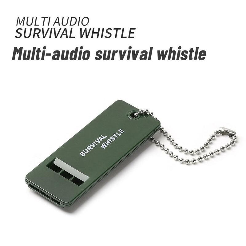 Multifunções Whistle Pendant Keychain, alta decibel, sobrevivência ao ar livre, emergência, Camping Tool, 3 Pipe, 1 Pc