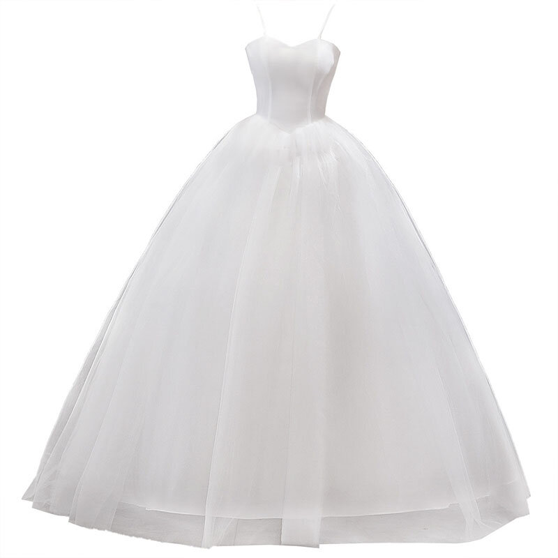 Gisile-sling lightウェディングドレス、花嫁のためのシンプルなフランスのプリンセスドレス、エレガントな白いイブニングドレス、夢