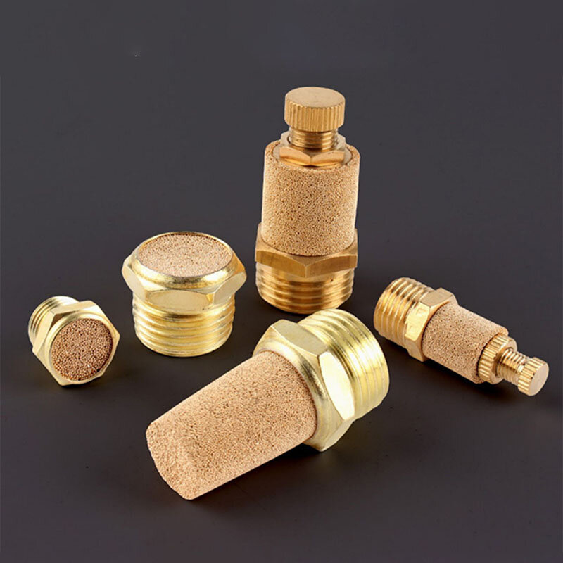 Silencieux pneumatique en cuivre BSL M5, raccord de silencieux, filtre anti-bruit, connecteur Beverer, 1/8 ", 1/4", 3/8 ", 1/2", 2 pièces