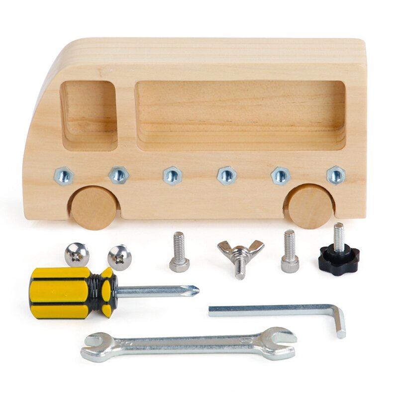 Wooden Screwing Driver Board Educational Learning Toy Workbench Practical Basic Life Skills Nuts Screw Bolts Set-Drop Ship