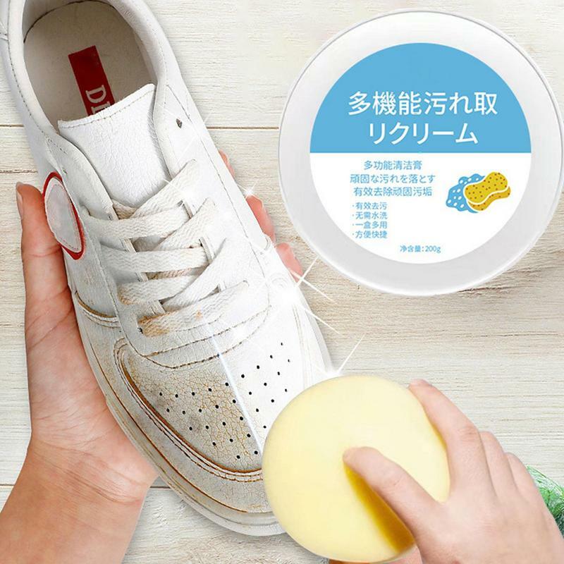 Wielofunkcyjne czyszczenie kremowa biel krem do czyszczenia butów 200g rozjaśniające buty wybielają żel oczyszczający odplamiacz urządzenia do oczyszczania