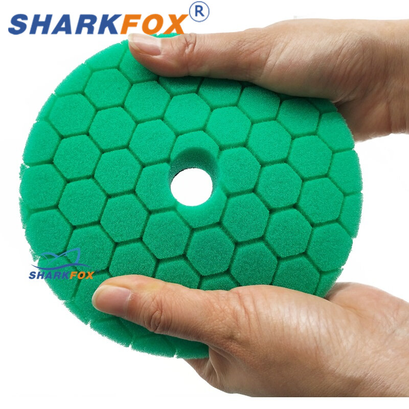 Sharkfox-disco de pulido para coche, almohadillas autoadhesivas para encerar, espuma de Alemania para DA/RO, 3/5/6 pulgadas