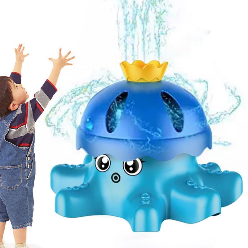 Rociador de agua de pulpo giratorio para niños, rociador de agua para exteriores, lindo juguete de rociador de pulpo para patio trasero, divertido juguete de rociador de agua