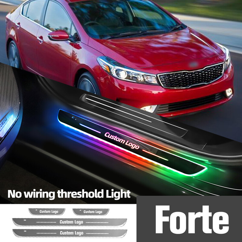 For Kia Forte 2014-2018 2015 2016 2017 Car Door Sill Light Customized Logo LED Welcome Threshold Pedal Lamp Accessories