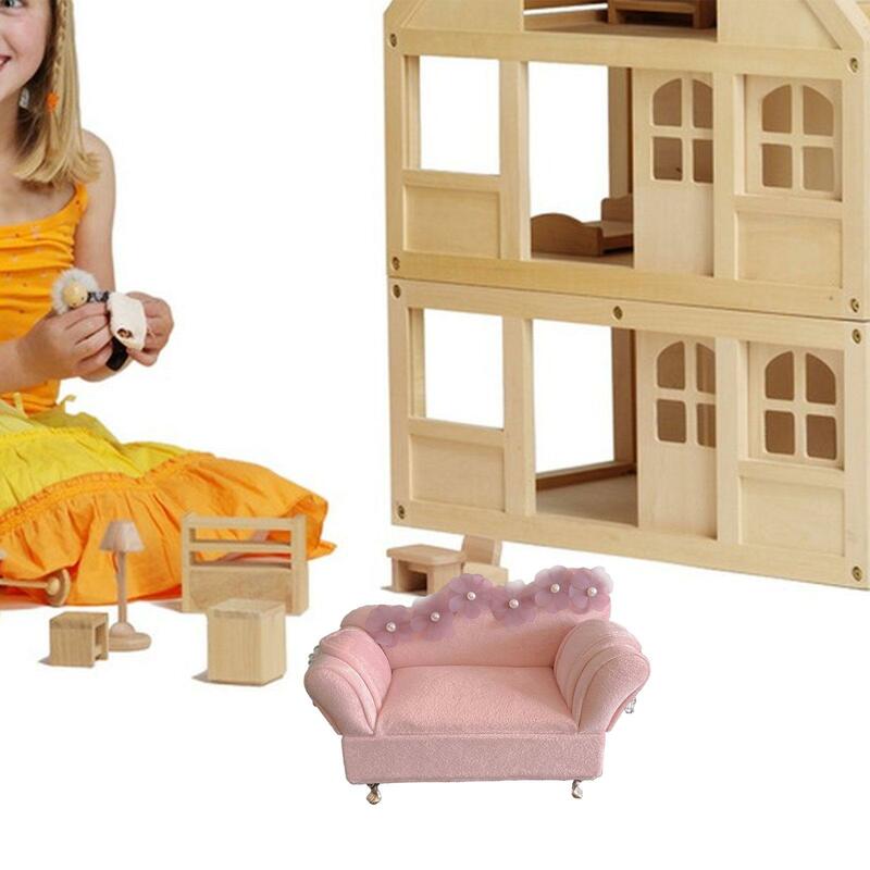 1:12 divano portagioie decorazione camera da letto divano posteriore per casa delle bambole 1/12 gioielli divano caso per spilla gemelli collana pendente