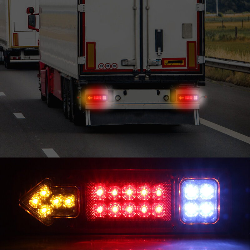 Fanali posteriori 19LED per camion rimorchio luci di retromarcia per camion per barche indicatori di direzione gruppo luci auto luci di arresto 12V 24V