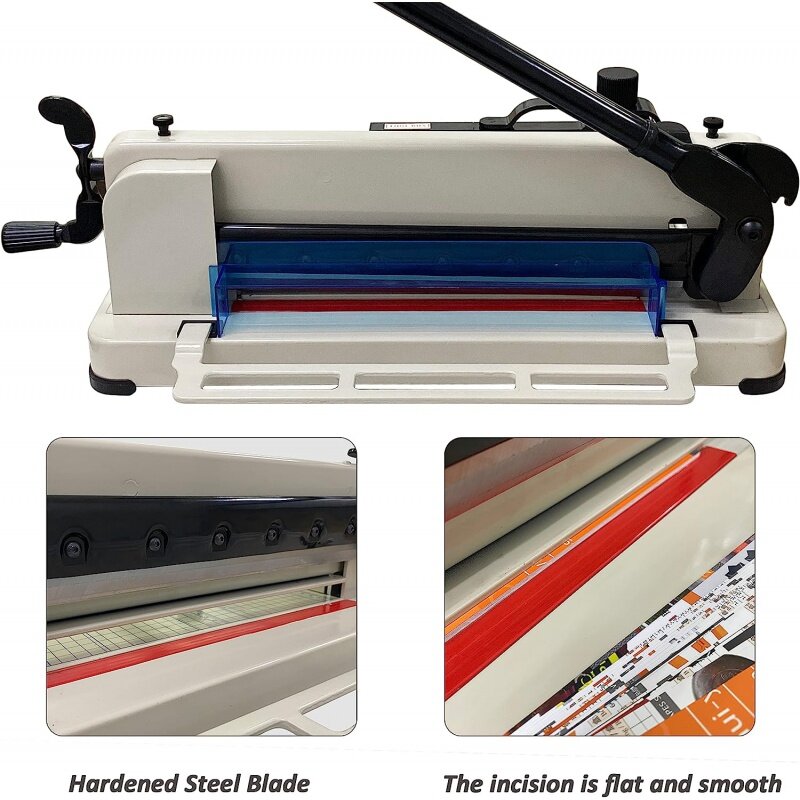 HFS(R) Heavy Duty Guillotine Paper Cutter 400 Sheet Capacity | Solid Steel Construction (A4-12'' Paper Cutter)