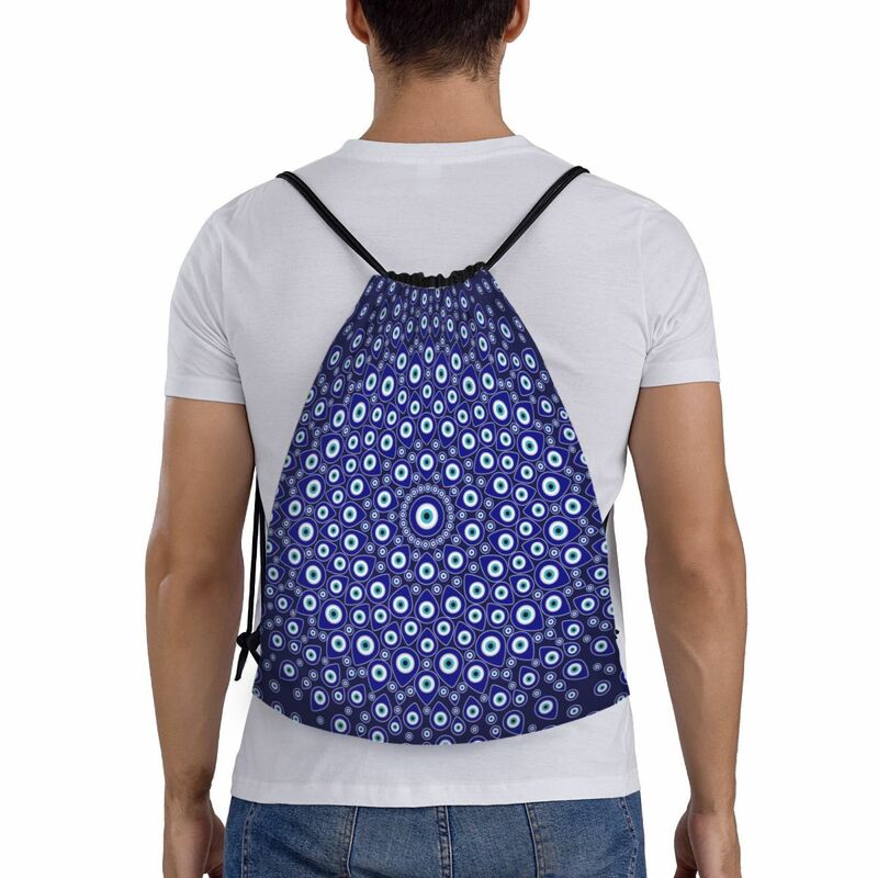 Nazar Turkish Eye Charm Drawstring Bags Women Men Portable Sports Gym Sackpack Training Storage Backpacks