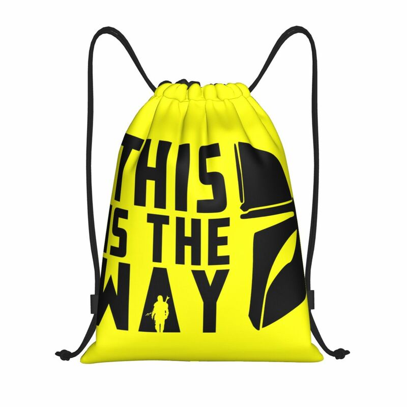 Custom TV Show Drawstring Bags Men Women Lightweight This Is The Way Sports Gym Storage Backpack