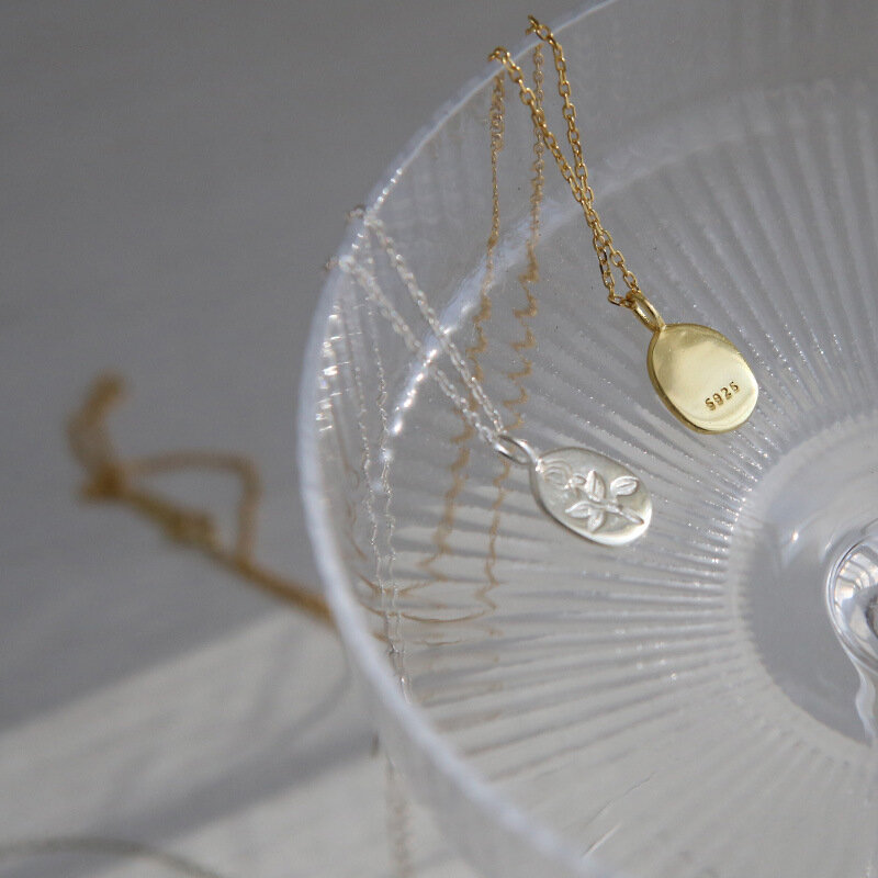 Женское овальное ожерелье ANENJERY, серебристая цепочка для свитера с цветком розы, французские аксессуары