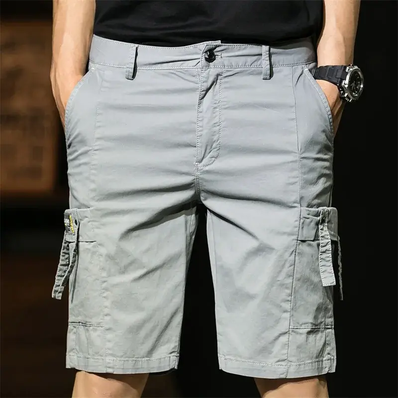 Cargo Shorts for Men Summer Men Shorts Fashion Cargo Zipper Shorts New Trend Casual Multiple Pockets Solid Color Military Style