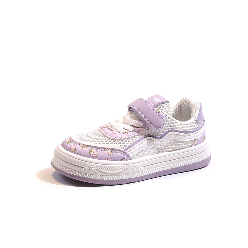 Sepatu anak-anak perempuan, sneaker olahraga Unisex nyaman jala bernafas kasual ukuran 26-37 Musim Panas & Musim Semi