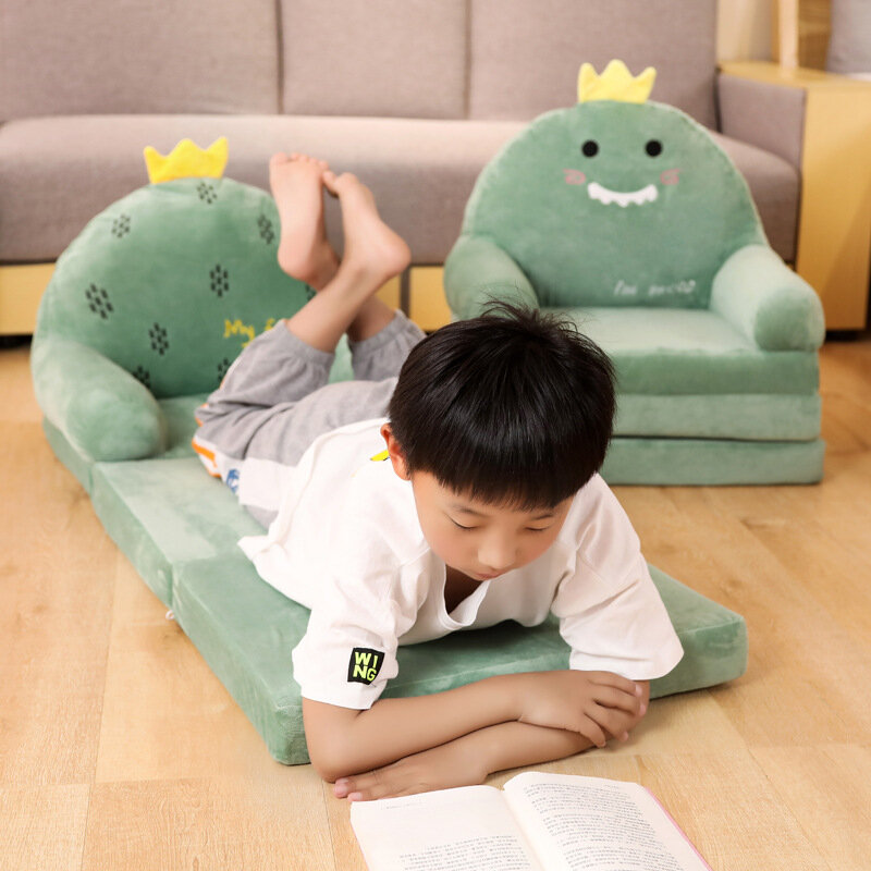 Детский диван MOMO, милый мультяшный Ленивый Складной маленький диван-кровать для девочки, принцессы, малыша, двухцелевое маленькое детское сиденье