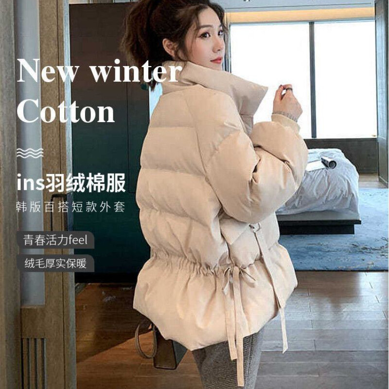 Thicken Warm Down Jacket for Women Autumn Winter 2023 New Fashion Casual Long Sleeve Parkas Vintage Long Sleeve Coats