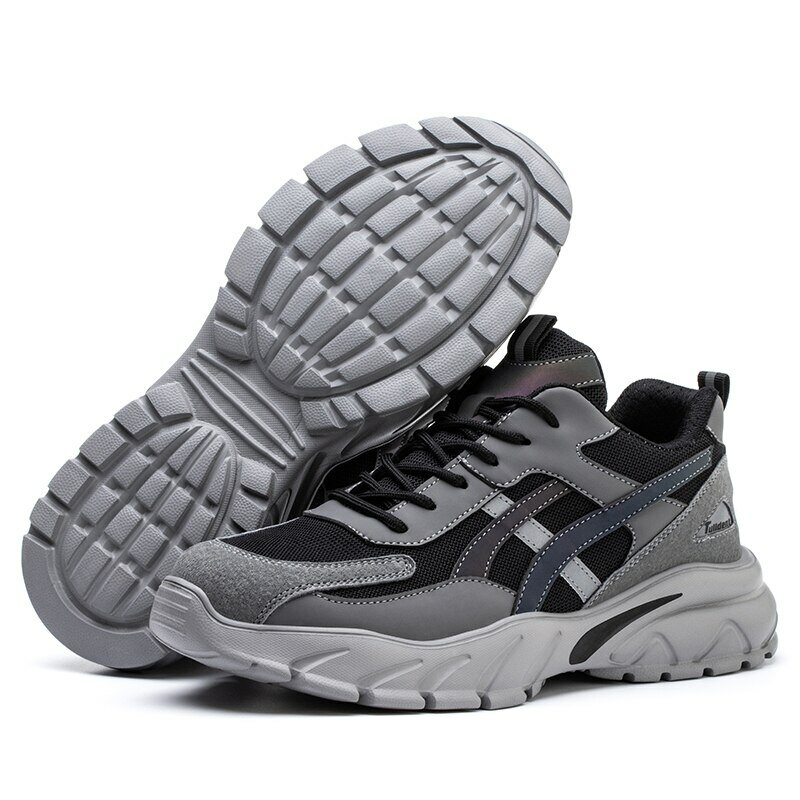 Zapatos de seguridad a prueba de perforaciones para hombre, zapatillas de trabajo ligeras con punta de acero, botas indestructibles