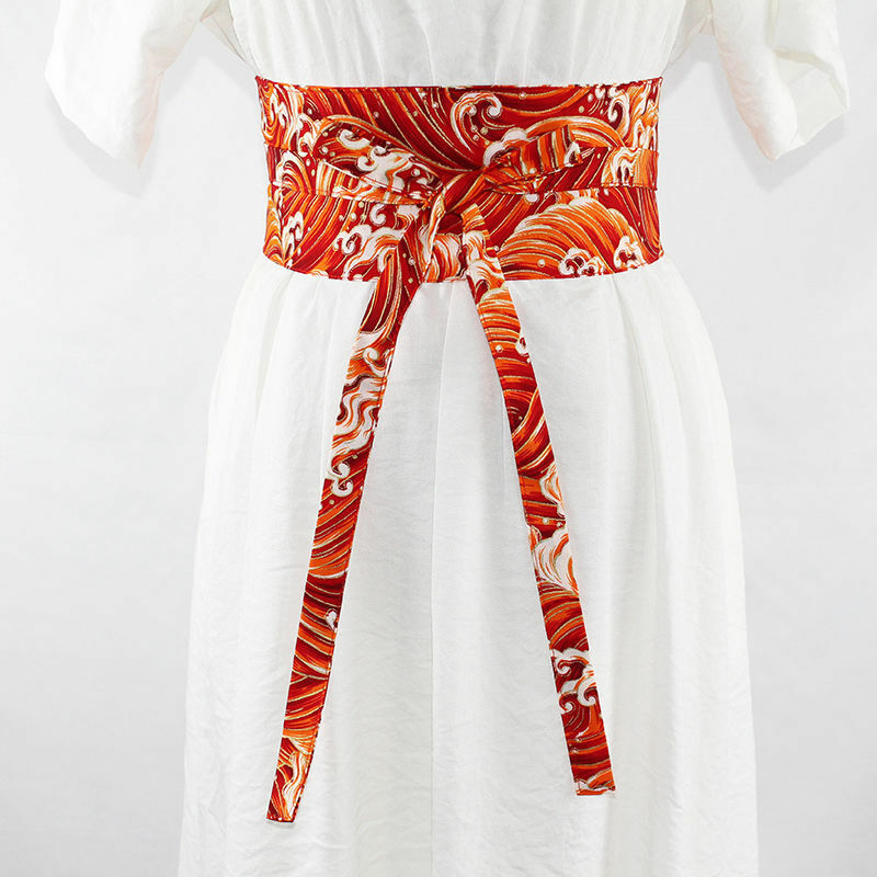 Kimono japonés con estampado de grulla, cinturón de vestir Retro, Hanfu tradicional, Yukata, albornoz, faja, accesorios antiguos, 40 colores
