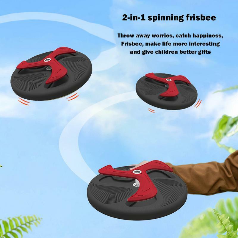 Flying Saucer Toys Kids Flying Disc Toy Outdoor Playing Disk Flyer 2 In 1 Flexible Flying Saucer Toy For Children Backyard Lawn
