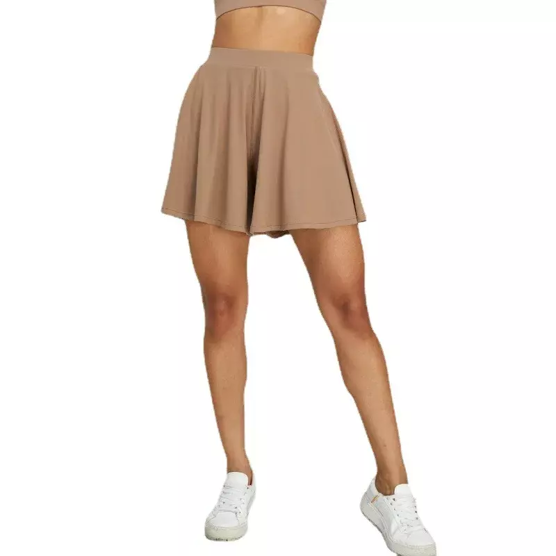 Shorts esportivos anti-reflexo respiráveis para mulheres, shorts ao ar livre, calças de saia de secagem rápida, calças de ioga e corrida soltas